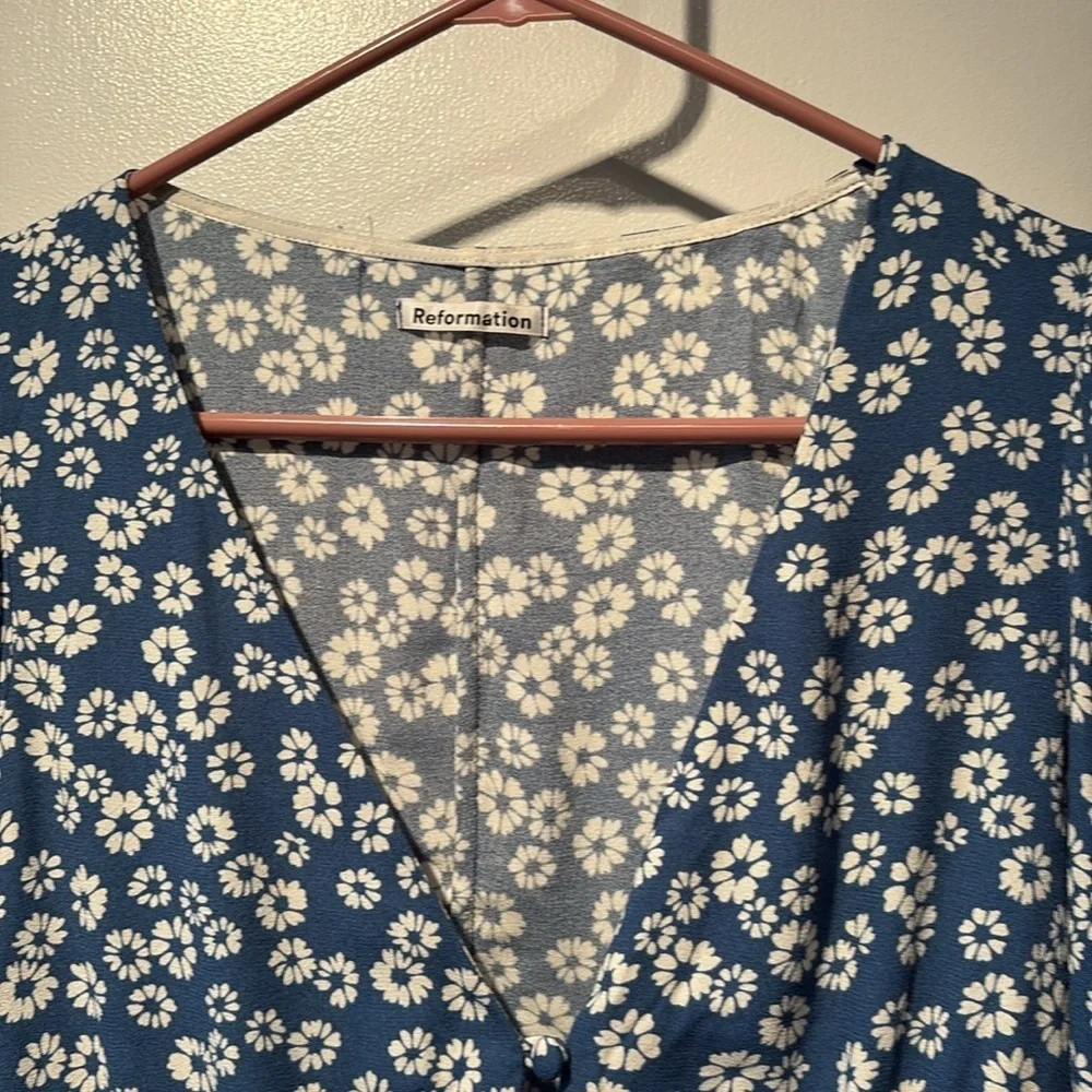 Reformation Nell Floral Button Front Top